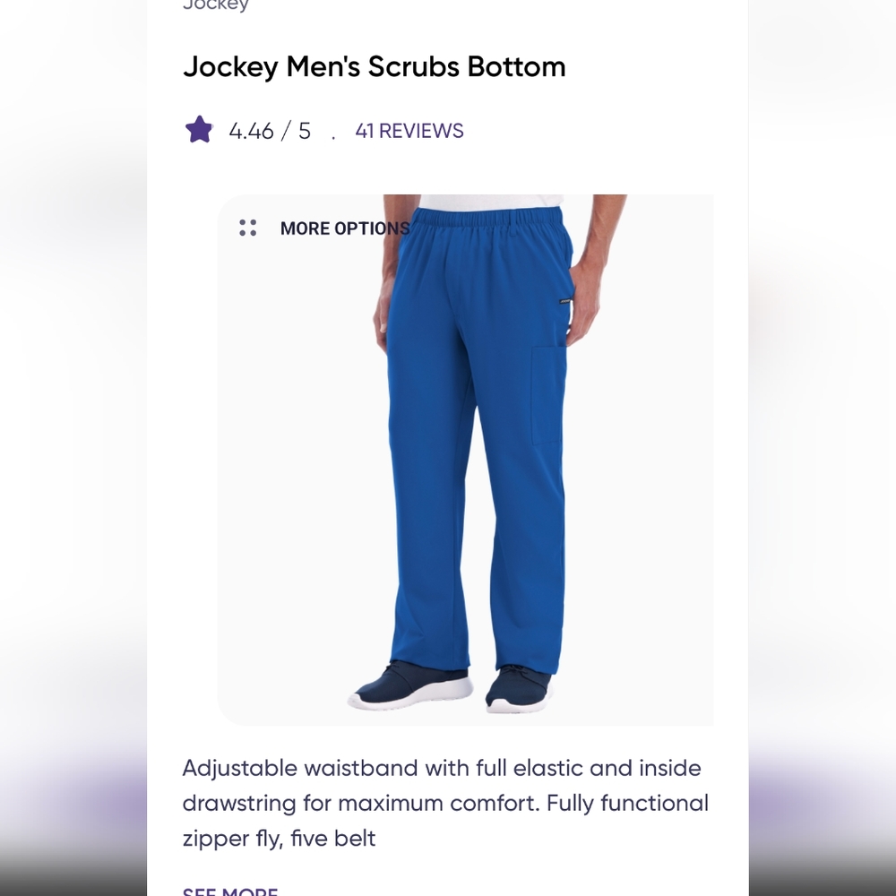 Men's medium Jockey scrubs bottom 7 pocket